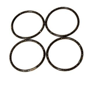Retro 80s Glittering Brown Gold Soft Jelly Tube Stack Bangle Bracelets Set of 4